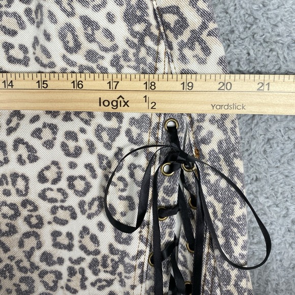 Lioness Leopard Print Straight Jeans Size XL Cotton Fade Girls Night NWT - Picture 8 of 15